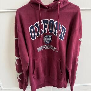 Burgundy vintage oxford university hoodie